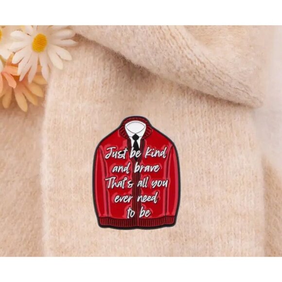 JUST BE KIND Mister Rogers Cardigan Sweater Enamel Pin NEW NWOT - Picture 2 of 3